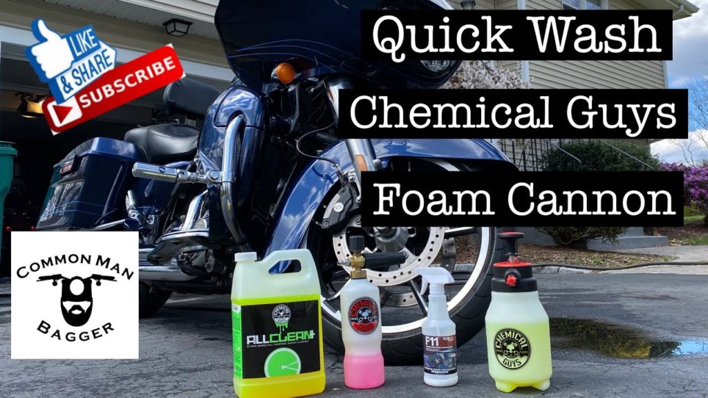 Harley Quick Wash with Chemical Guys Foam Cannon Common Man Bagger