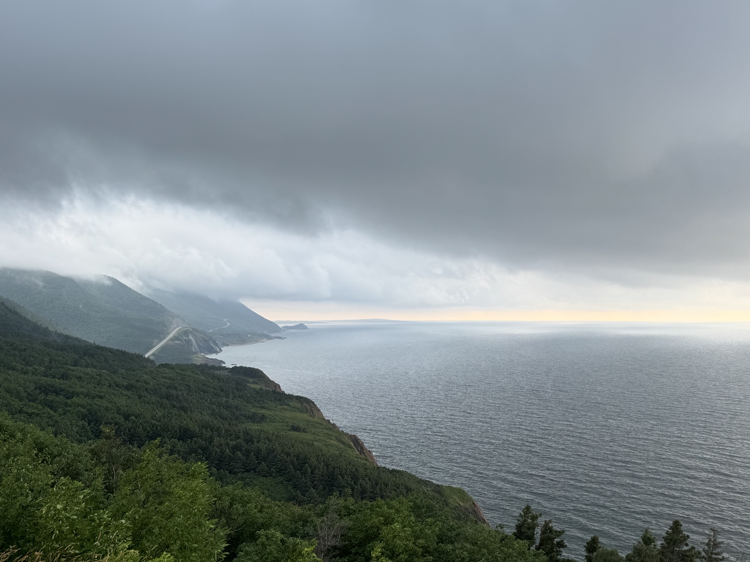 Clouds and fog over the Cape Breton coast