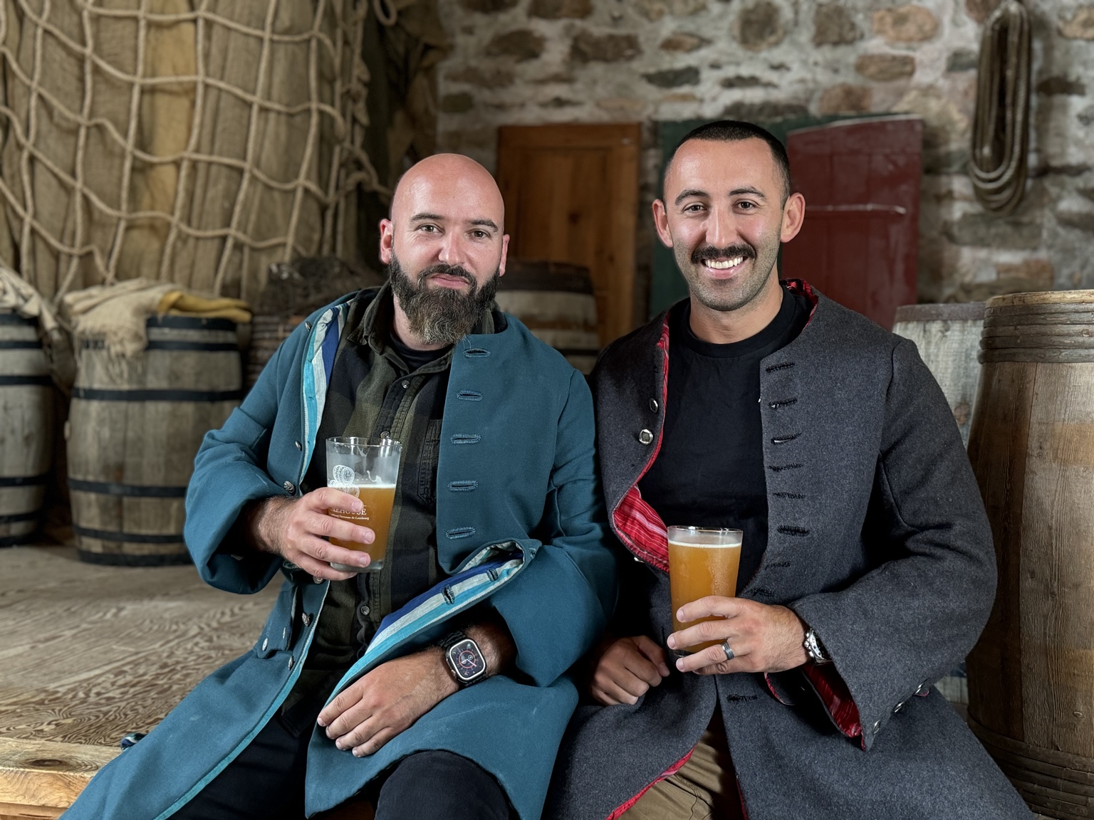 Jay and Justin enjoying beers in the Louisbourg tavern